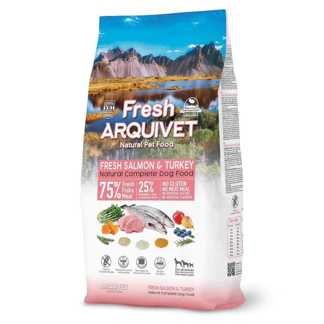 Arquivet Fresh Salmon & Turkey - Semi Moist Cold Pressed Dog Food - Image 6