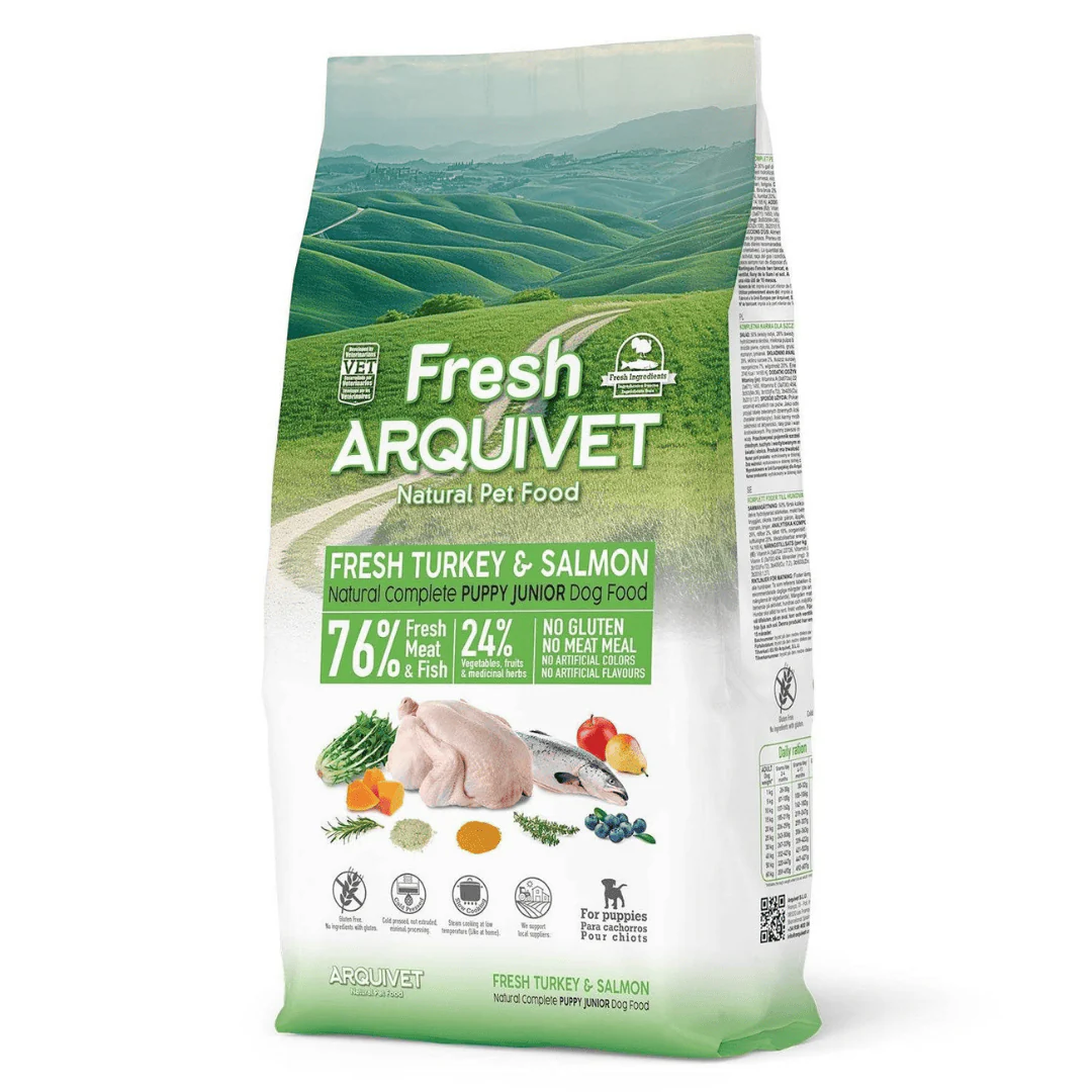 Arquivet Puppy - Fresh Salmon & Turkey - Semi Moist Cold Pressed Food - Image 3