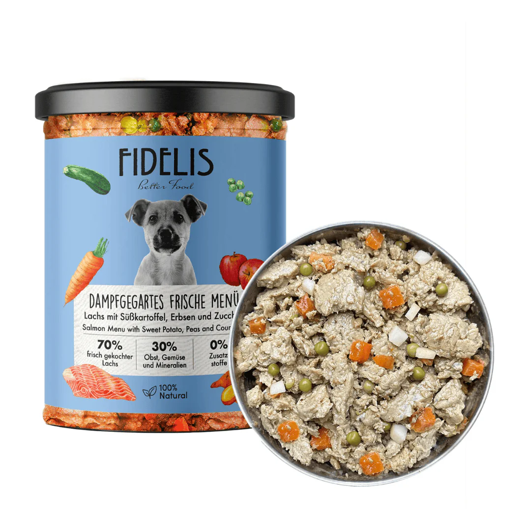 Fidelis Cooked Salmon Menu Wet Food Jar