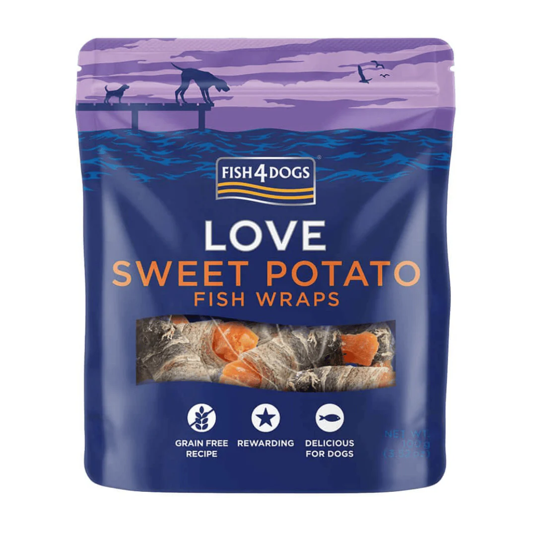Fish 4 Dogs Sweet Potato Fish Wraps 100g