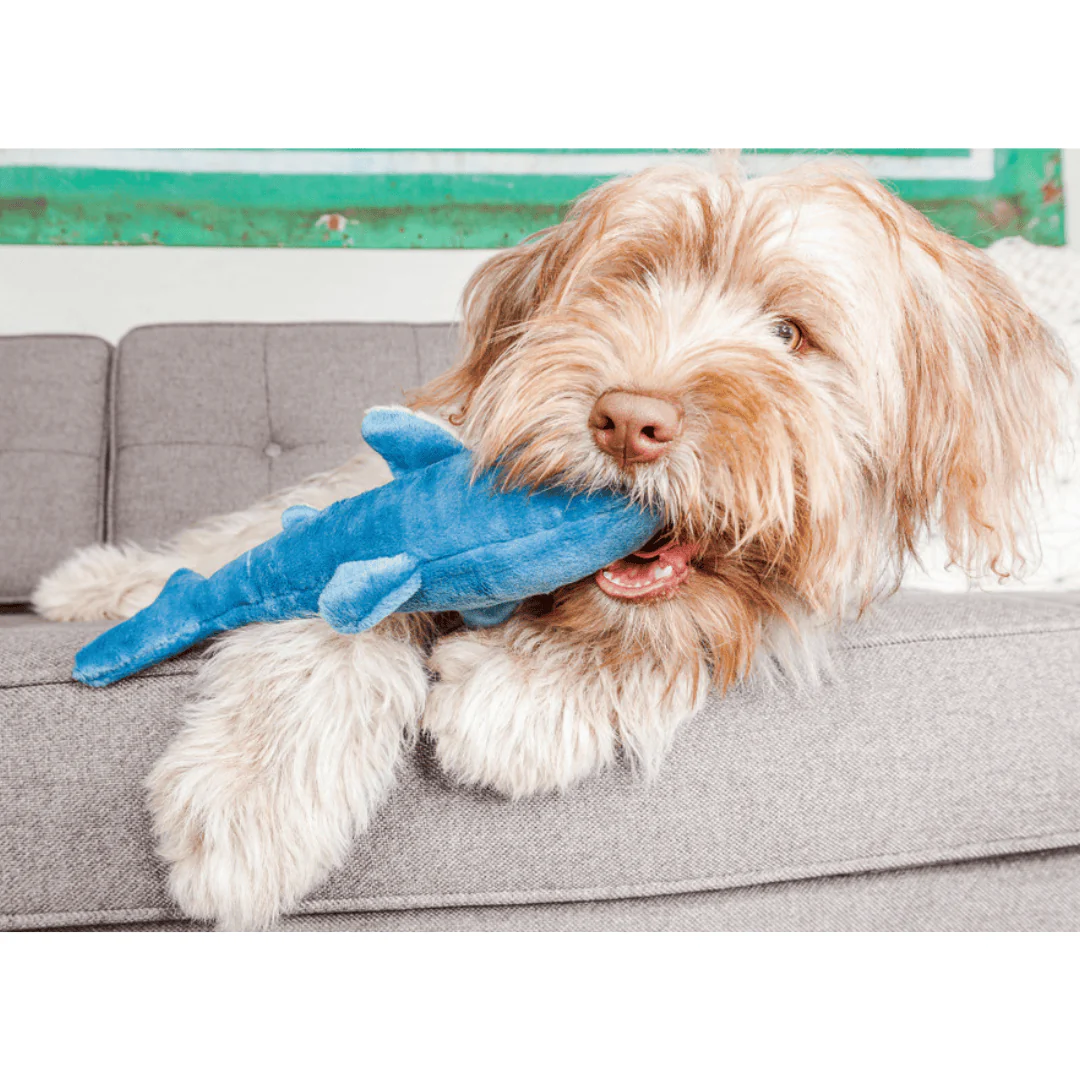Fluff & Tuff Tank Shark Plush Dog Toy - Image 4