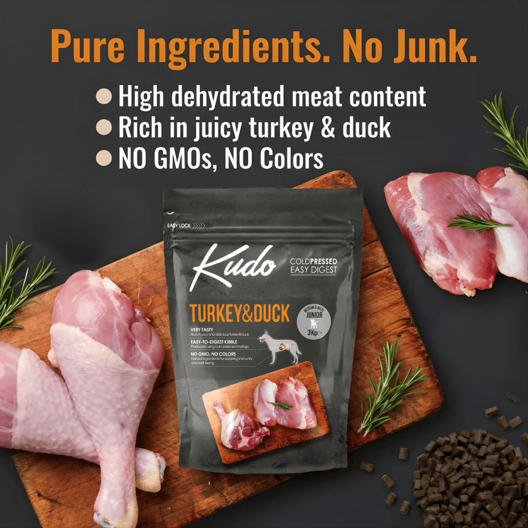 Kudo Turkey and Duck Puppy and Junior Cold Pressed Food - Image 3