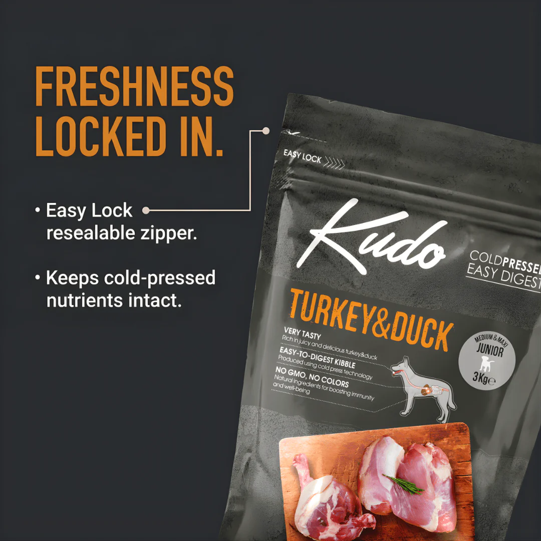 Kudo Turkey and Duck Puppy and Junior Cold Pressed Food - Image 7