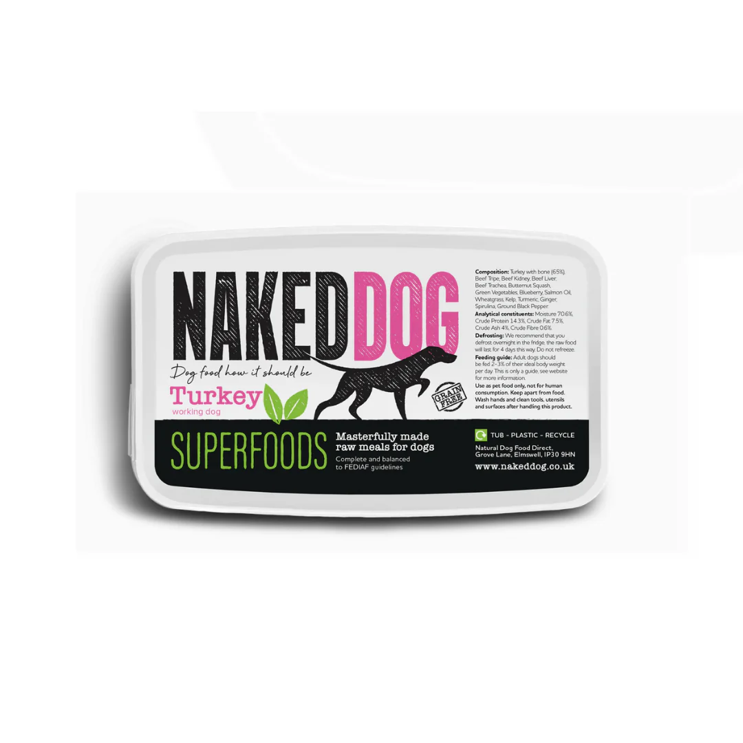 Naked Dog Raw Superfood Turkey 1kg - Image 3