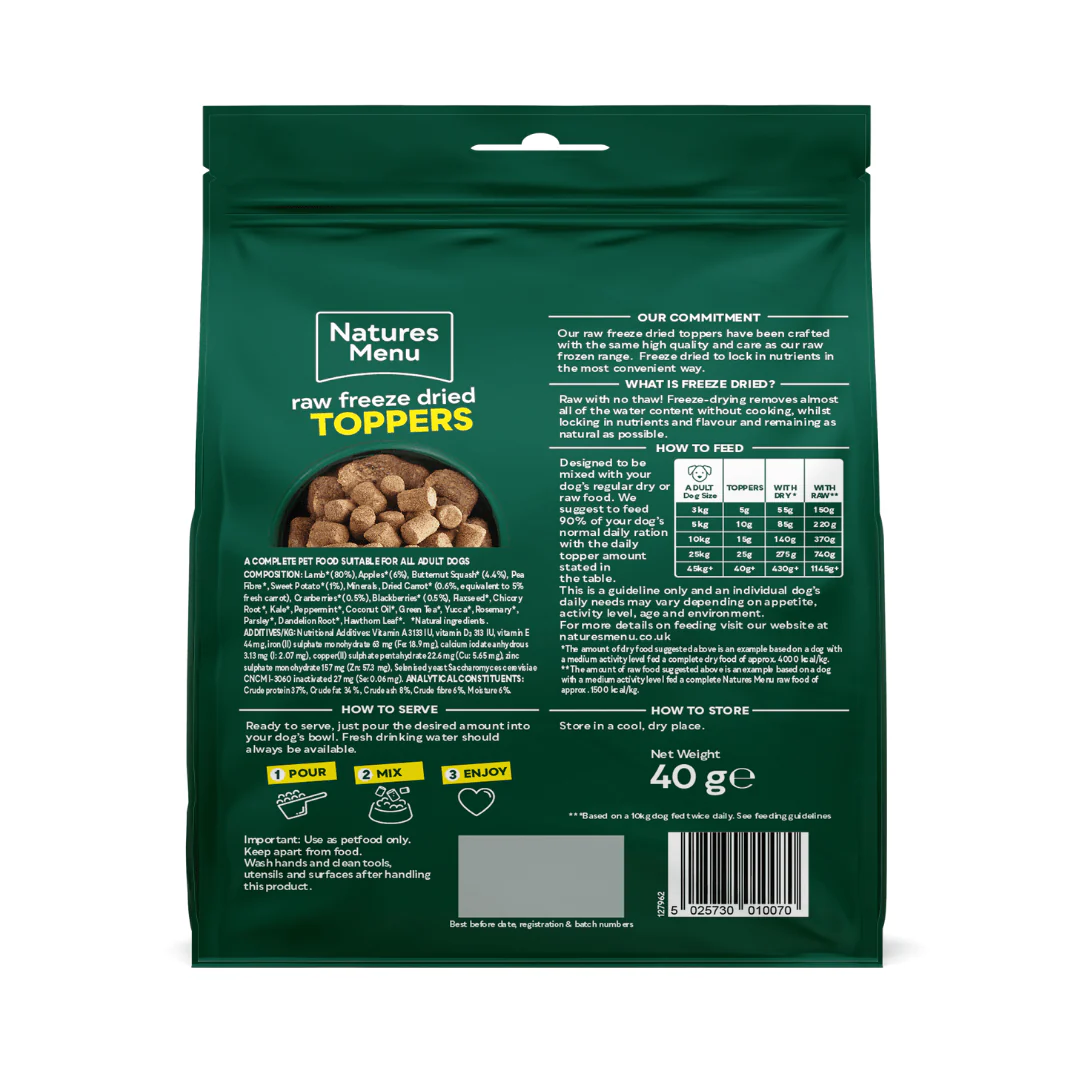 Natures Menu Raw Freeze Dried Lamb Toppers - Image 3