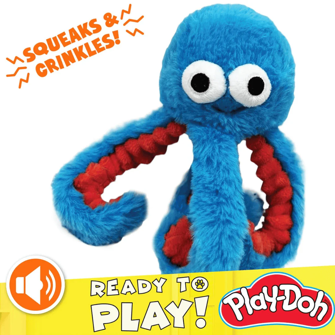 Play-Doh Crinkle Octopus 6.5" Dog Toy - Image 3