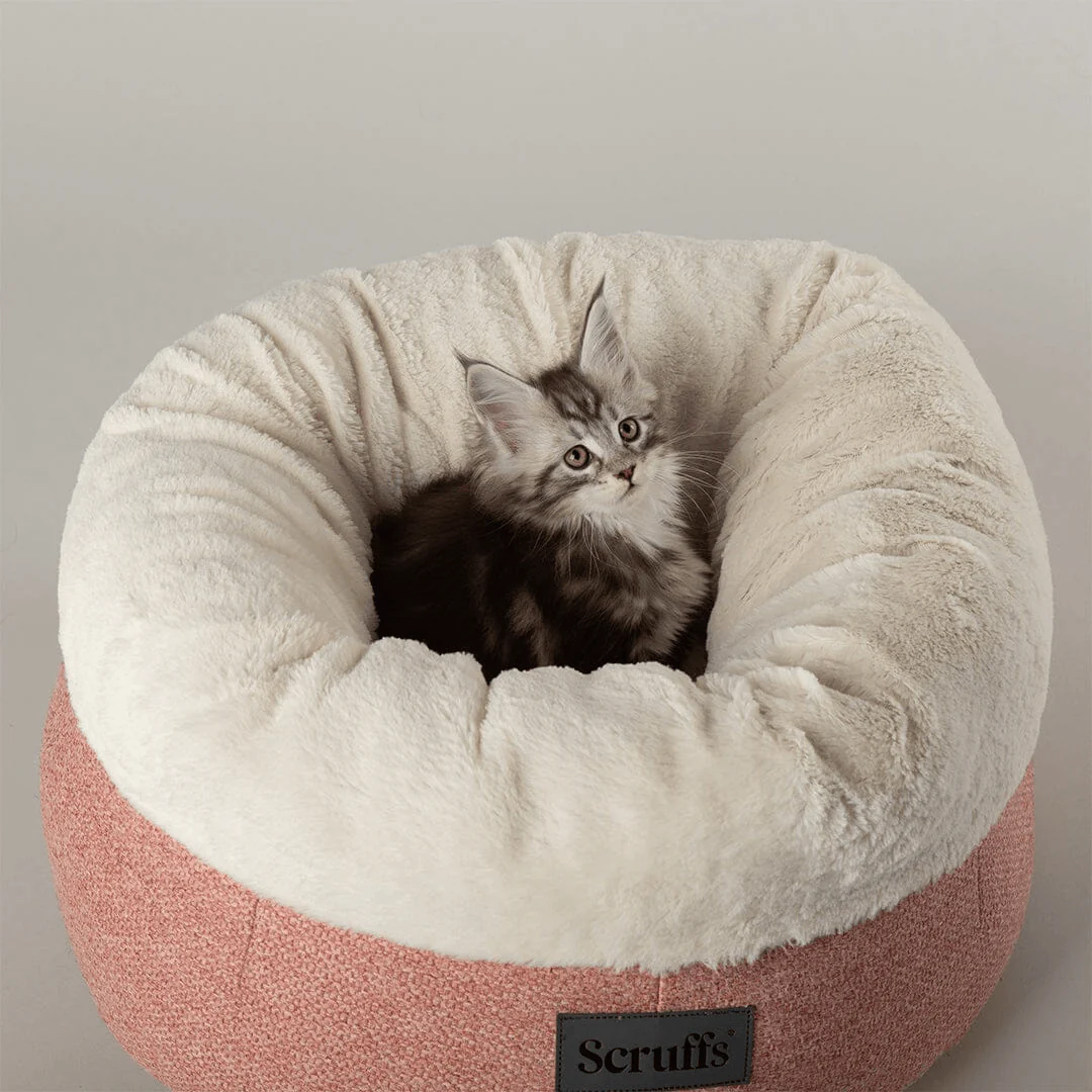 Scruffs Seattle Sanctuary Deep Cat Bed in Coral Pink - Image 3