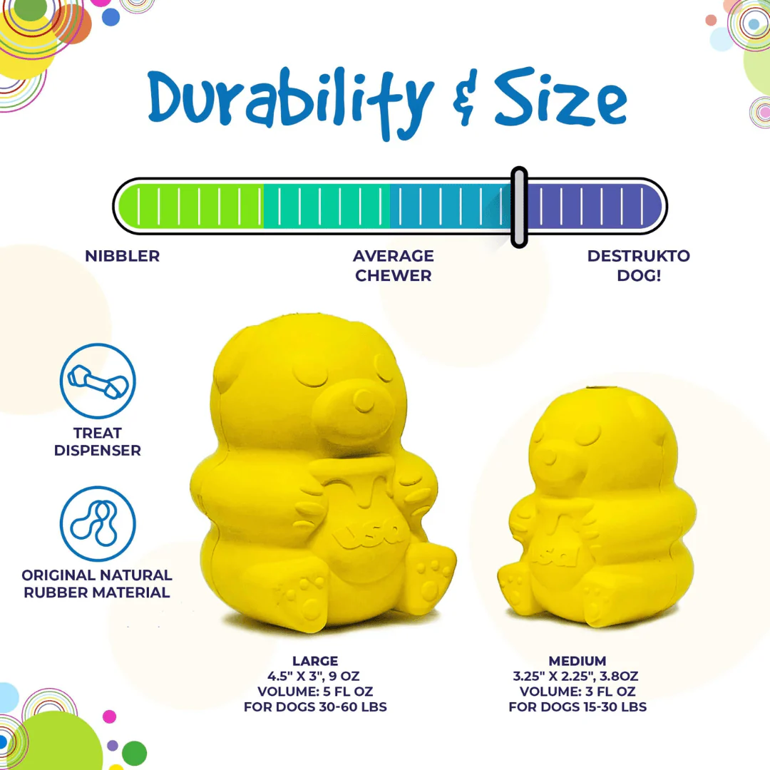 SodaPup Honey Bear Durable Rubber Treat Dispenser - Image 4