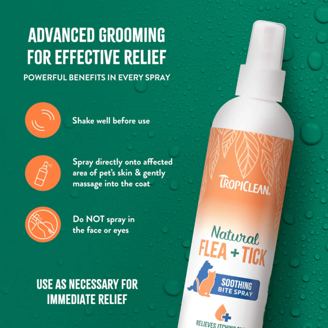 TropiClean Natural Flea + Tick Bite Relief Spray for Pets 236ml - Image 5